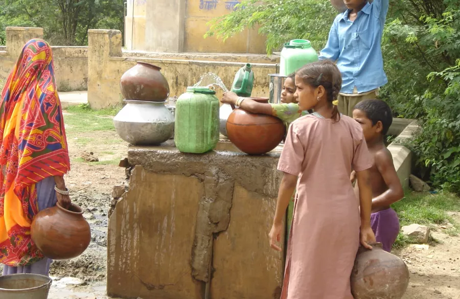 Rural landscape near Jaipur where volunteers work with local communities