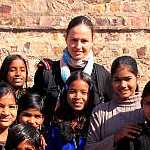Healthcare volunteer during awareness camp